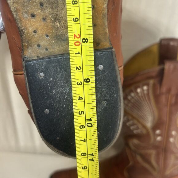 Old Corral Cowboy Boots Mens US 9.5 Mexico 26.5 Brown Ostrich Leather Western - Picture 9 of 9
